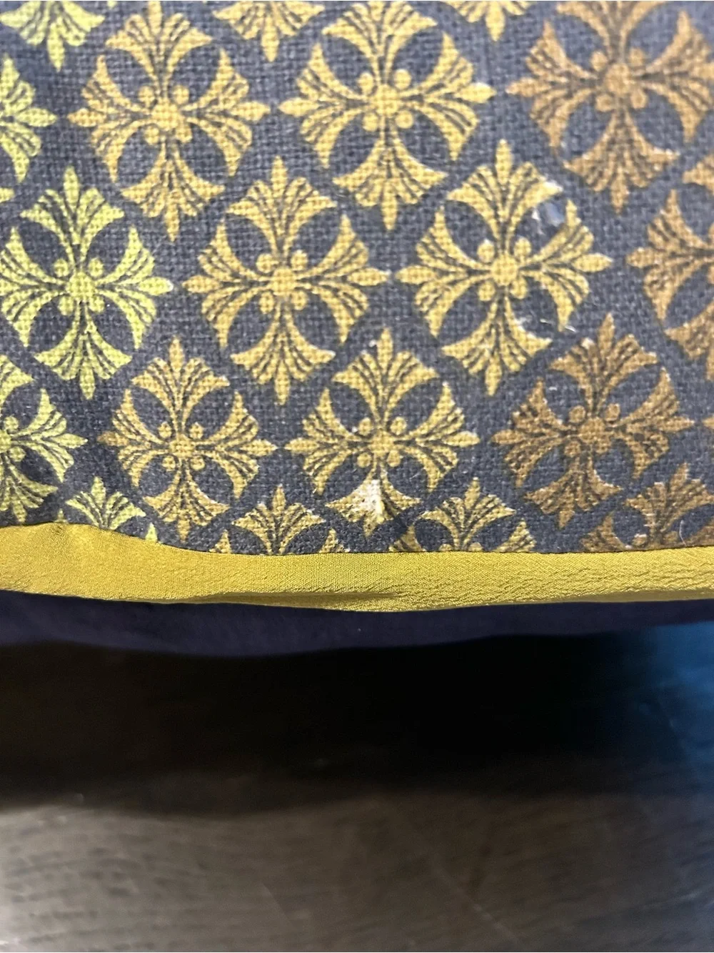 Anthropologie Gold, Blue, green Ornate Embroidered Accent Pillow 20x30.